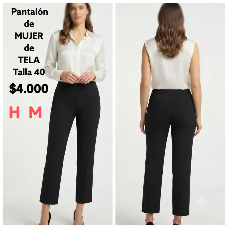 Pantalón de mujer negro talla 40 H&M - 1