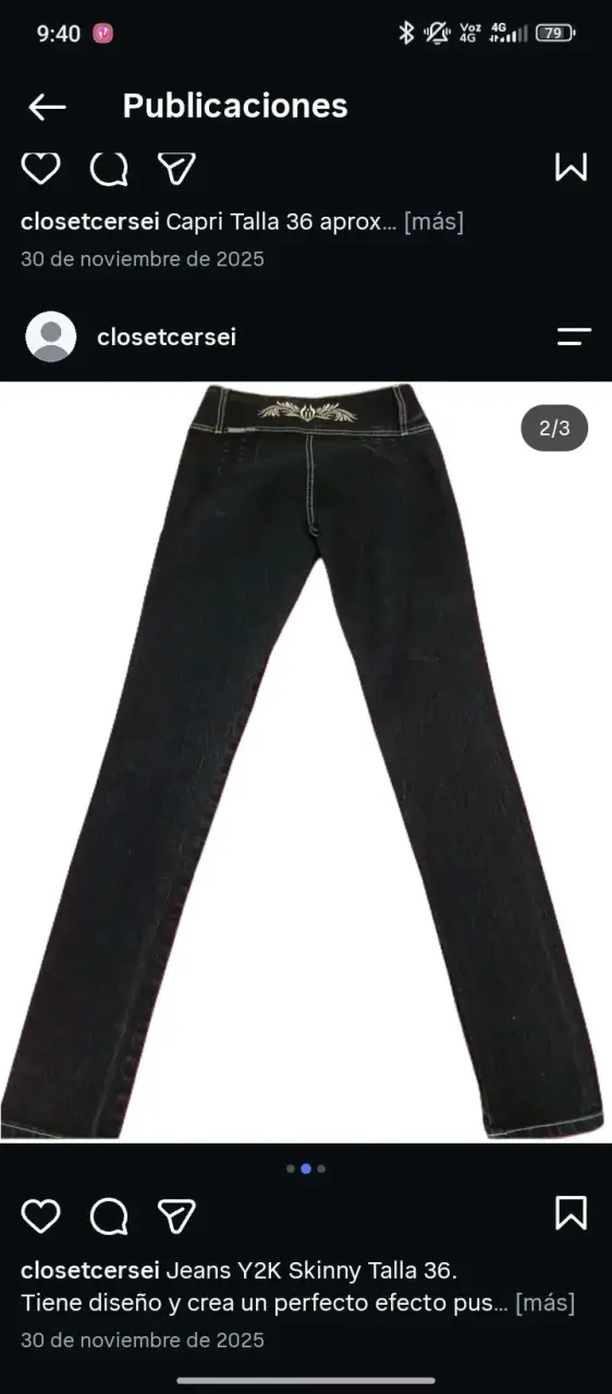 Jeans Y2K Skinny Talla 36 Negro - 2