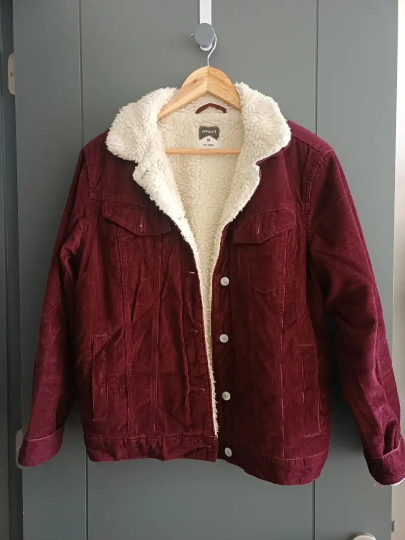 Chaqueta burdeos con forro chiporro - 1