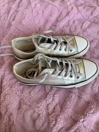 Zapatillas Converse plateadas para mujer - miniatura 2