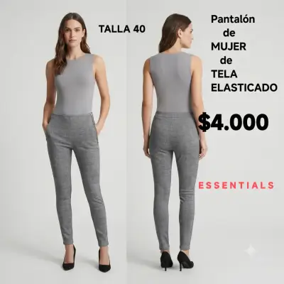Pantalón de mujer tela elasticada talla 40 - miniatura 1