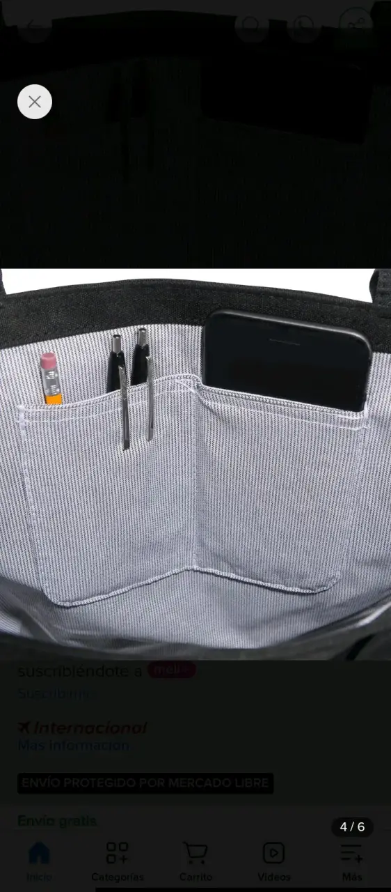 Bolso tote negro Carhartt con bolsillo - 4