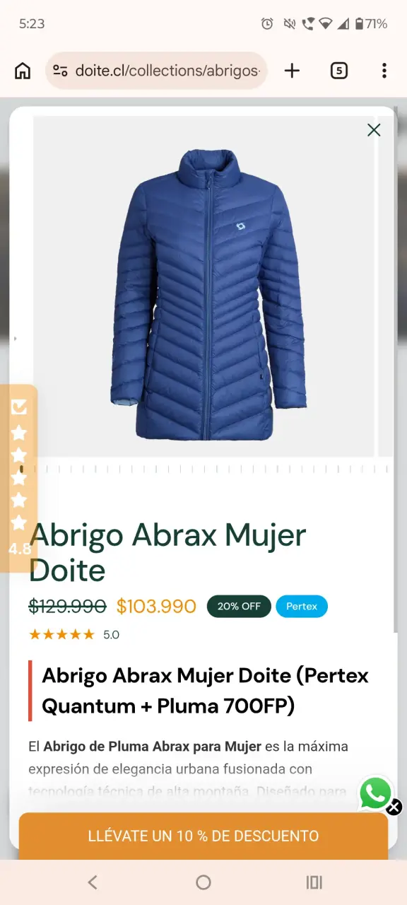 Parka Mujer Azul Doite Lilit - 3
