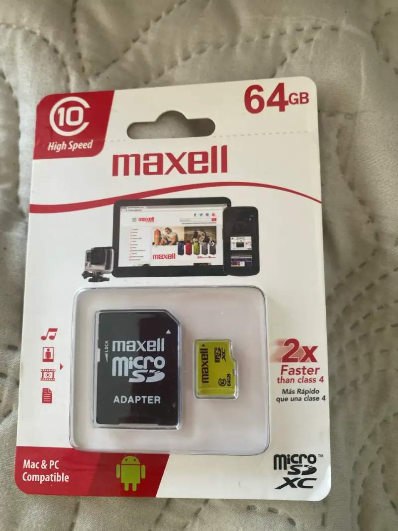 Tarjeta MicroSD Maxell 64GB con Adaptador