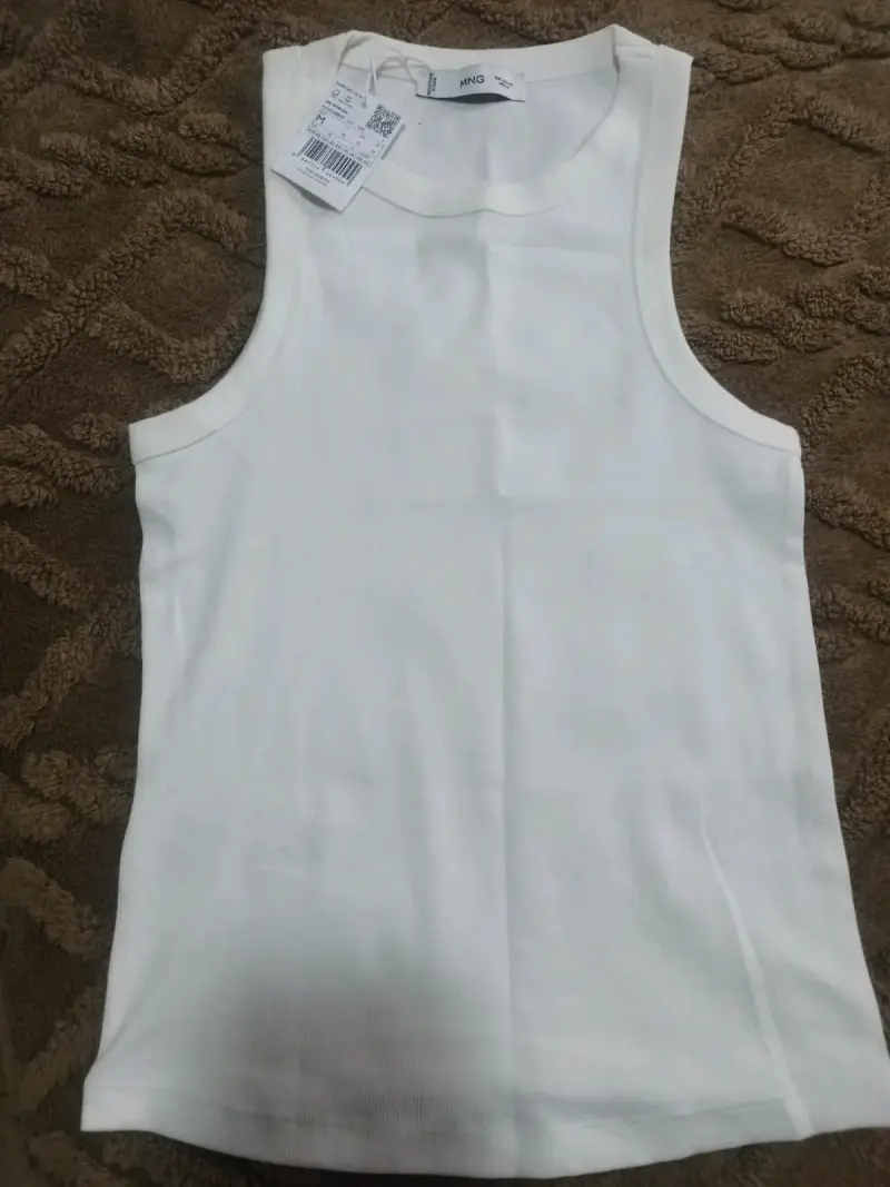Polera sin mangas blanca MNG talla M + plancha 3/1 - 1