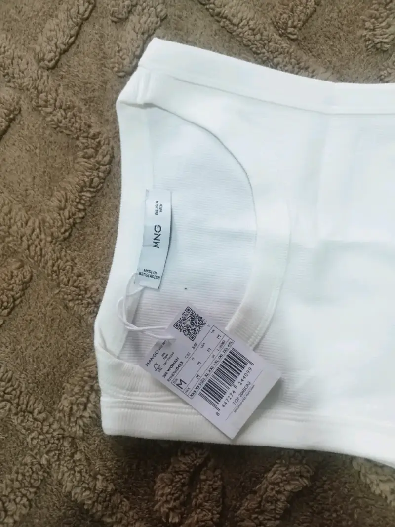Polera sin mangas blanca MNG talla M + plancha 3/1 - 3