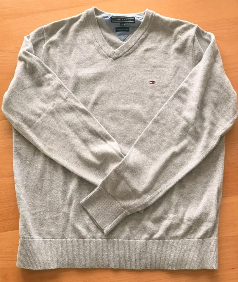 Suéter Tommy Hilfiger gris de algodón premium - 1
