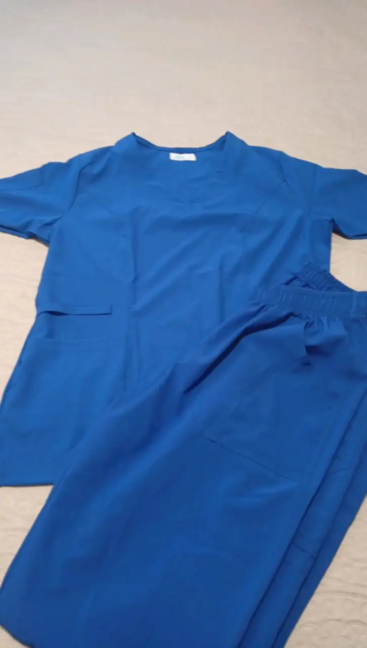 Conjunto de uniforme médico azul unisex - 1