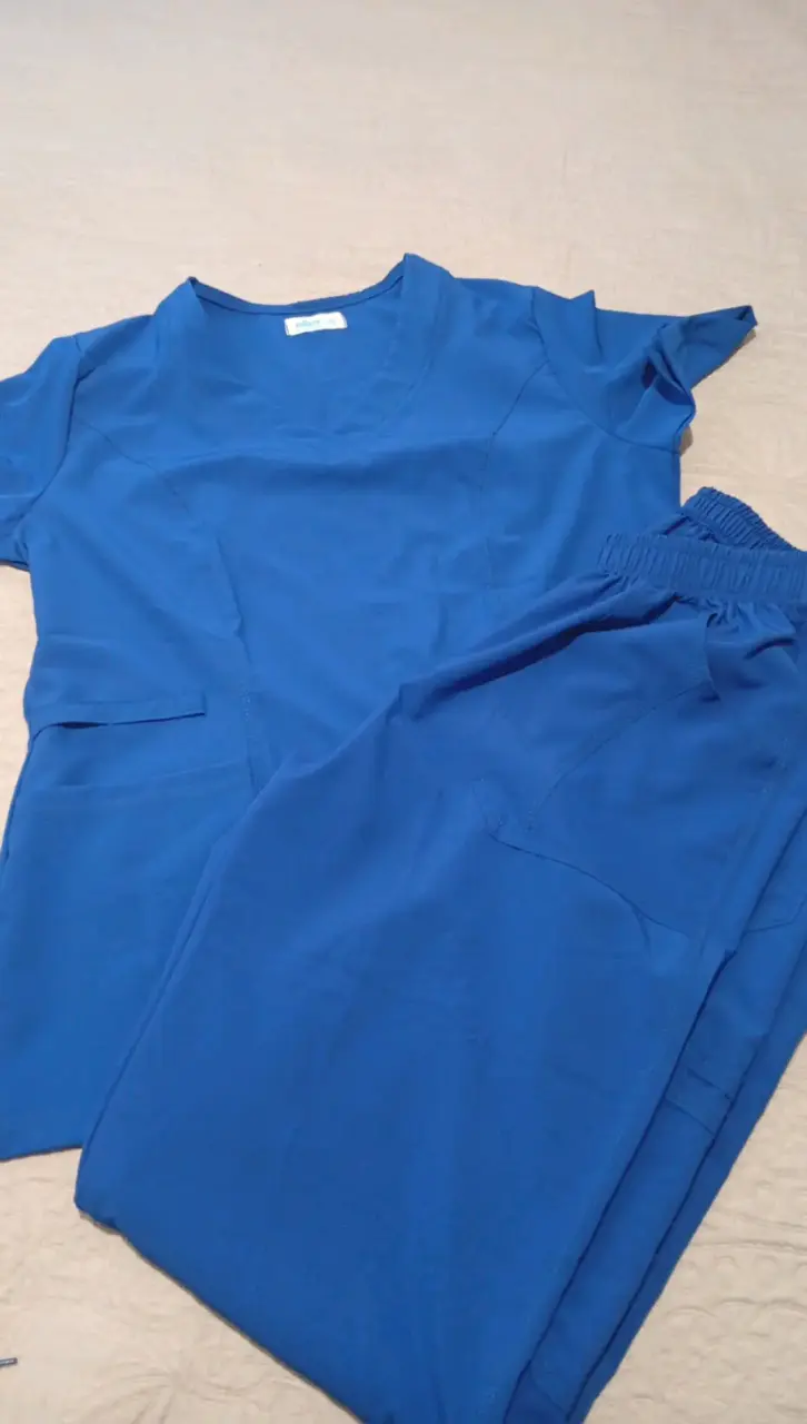 Conjunto de uniforme médico azul unisex - 2