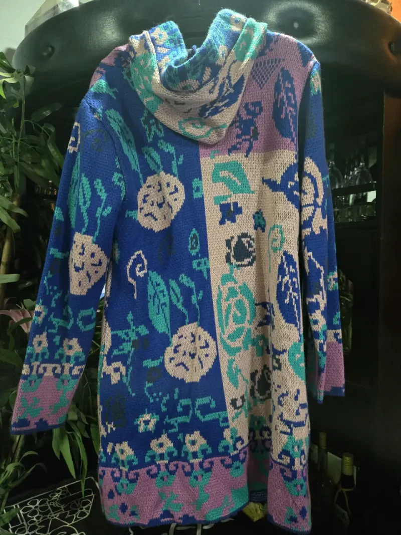 Abrigo de lana con diseño floral colorido - 3