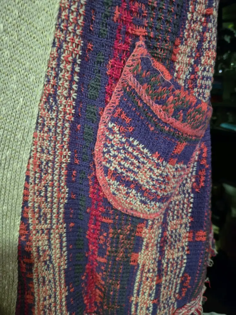 Cardigan largo multicolor con flecos - 2