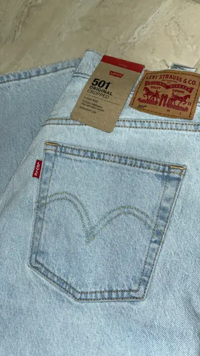 Con etiqueta! Jeans Levi's 501 Crop azul claro - miniatura 3