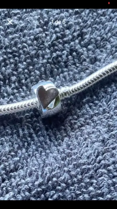 Pulsera de plata con dije de corazón 'Family' - miniatura 2
