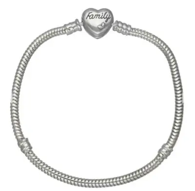 Pulsera de plata con dije de corazón 'Family' - miniatura 4