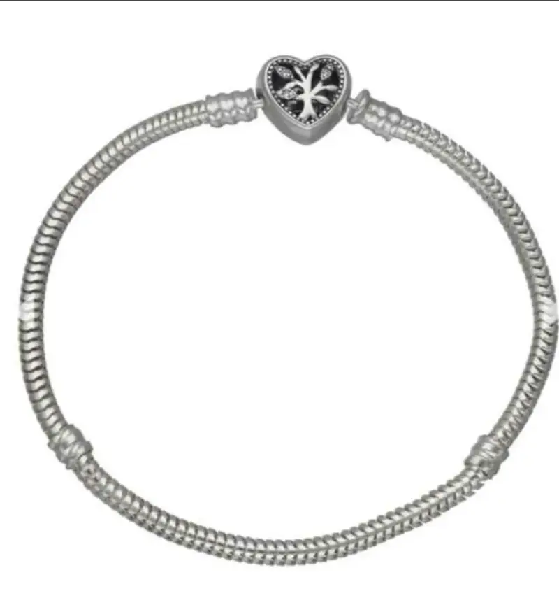 Pulsera de plata con dije de corazón 'Family' - 5