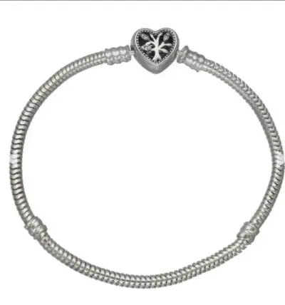 Pulsera de plata con dije de corazón 'Family' - miniatura 5
