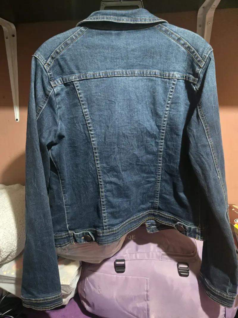 Chaqueta de mezclilla azul para mujer talla S - 2