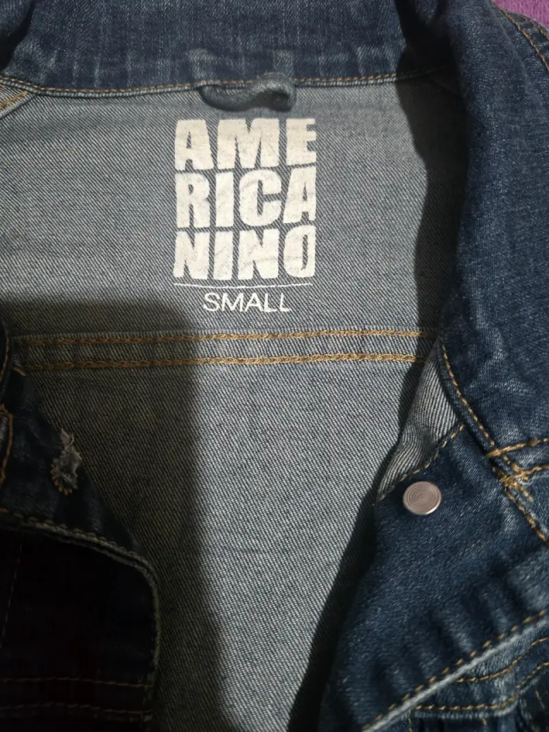 Chaqueta de mezclilla azul para mujer talla S - 3