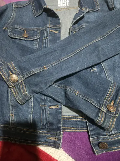 Chaqueta de mezclilla azul para mujer talla S - miniatura 4
