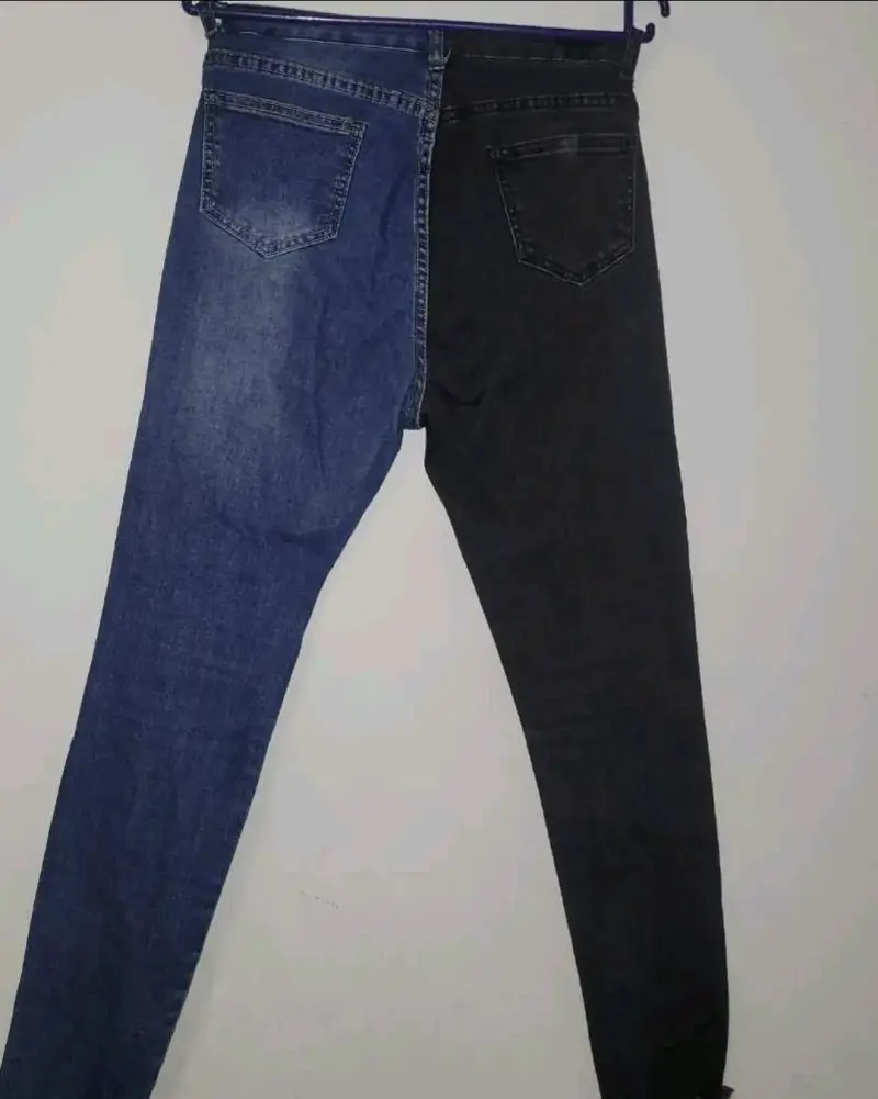 Jeans bicolor desgastados Menina - 2