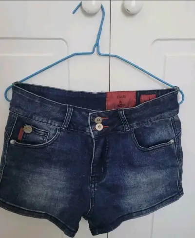 Shorts de mezclilla azul para mujer Ellus - miniatura 1