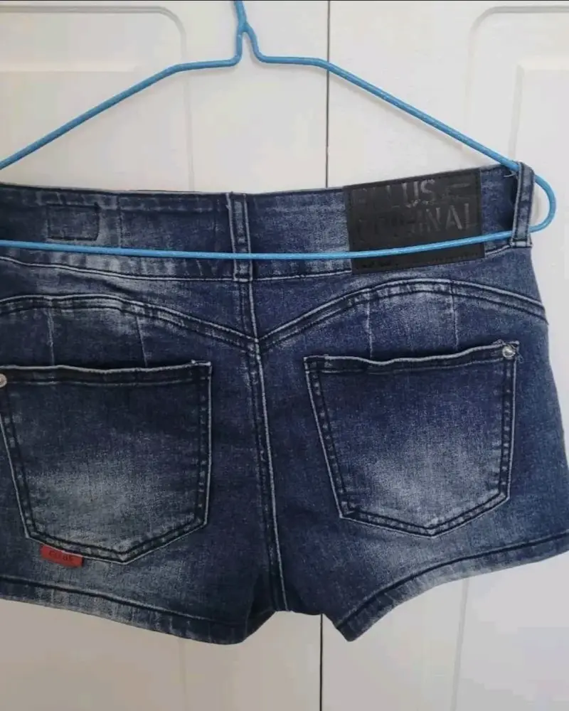 Shorts de mezclilla azul para mujer Ellus - 2