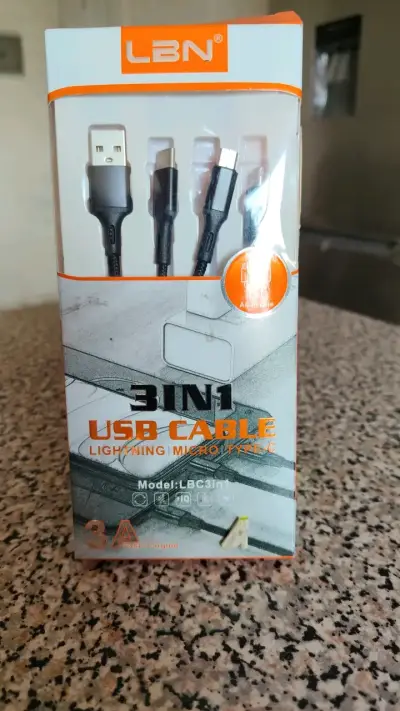 Cable USB 3 en 1 LBN Lightning Micro Tipo C - miniatura 1