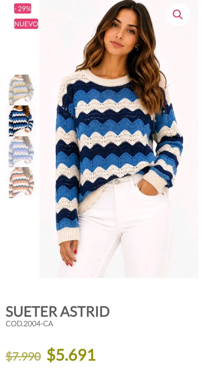 Suéter Astrid de rayas azul y blanco - 1