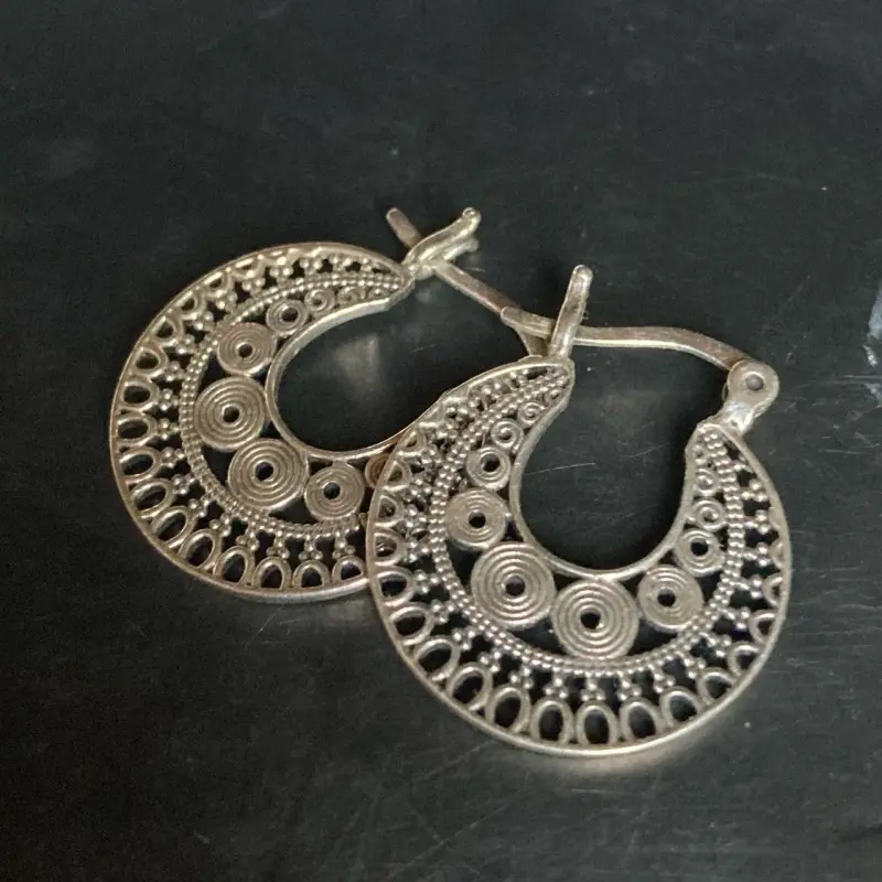 Aros de plata estilo bohemio - 2