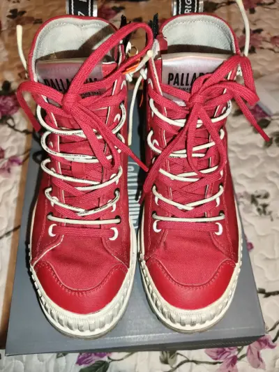Zapatillas rojas Palladium para mujer - miniatura 1