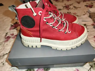 Zapatillas rojas Palladium para mujer - miniatura 2