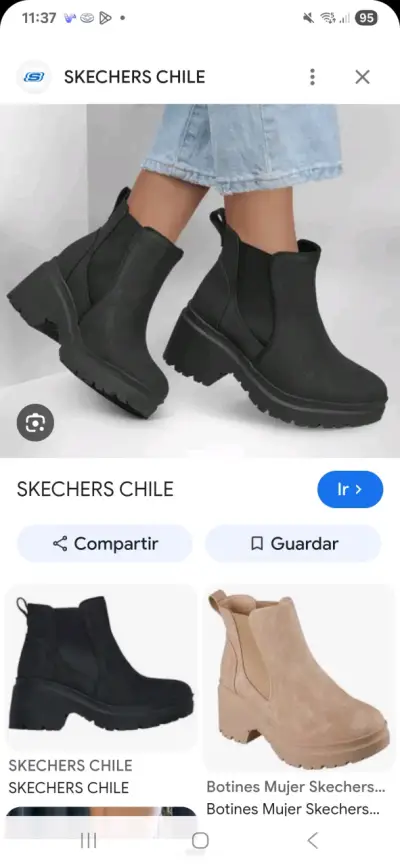 Botines negros mujer Skechers Bobs - miniatura 2