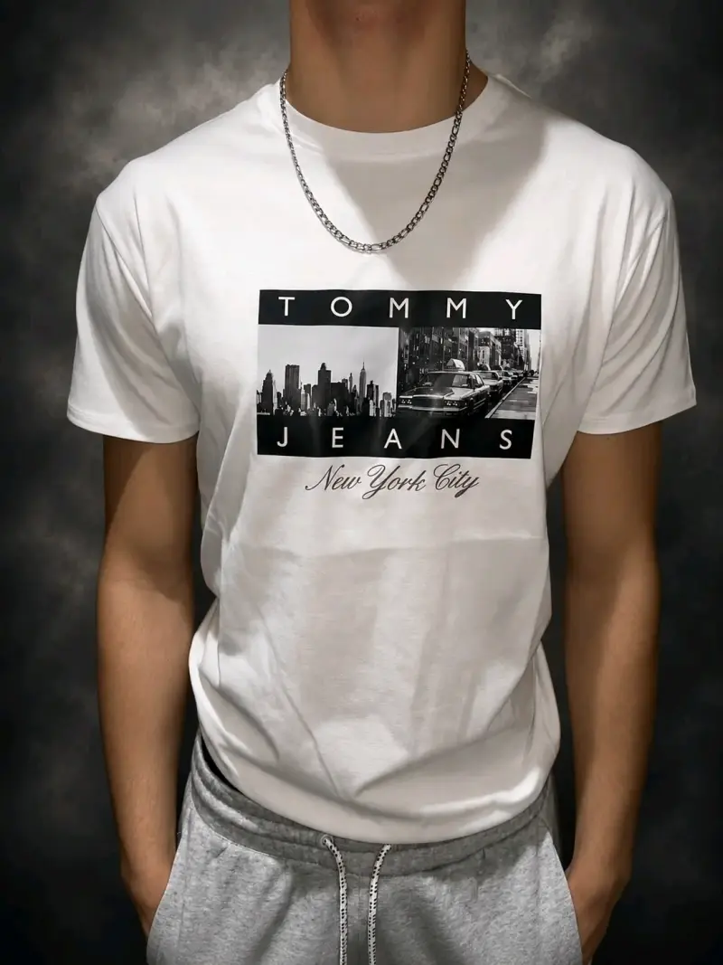 Polera Tommy Jeans New York City blanca