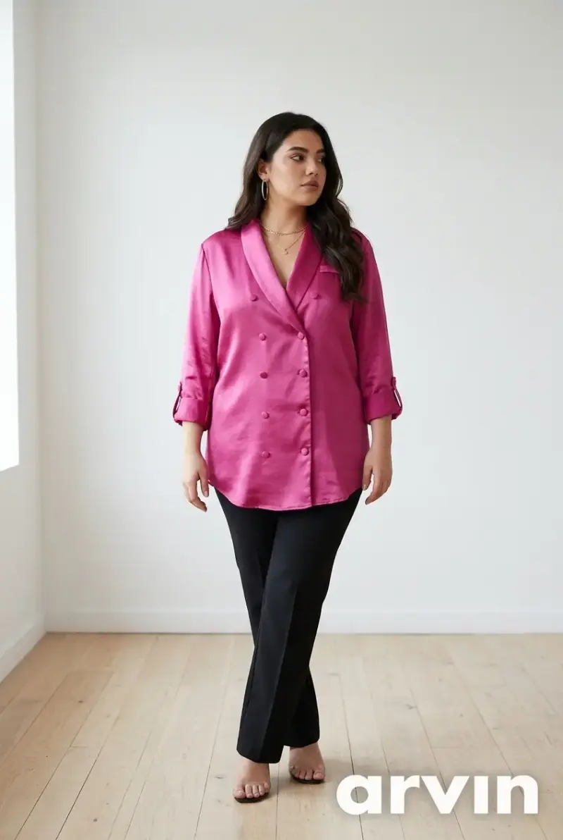 Vestido blazer fucsia elegante - 2