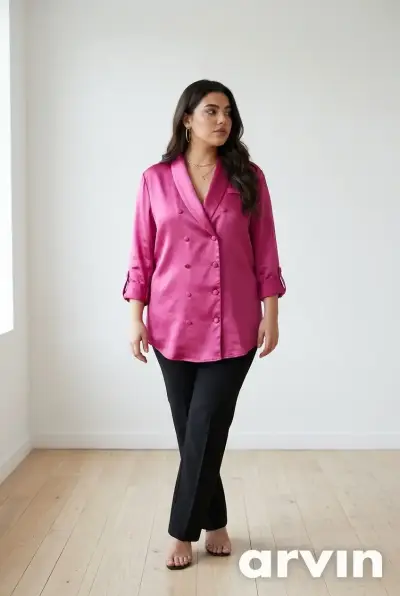 Vestido blazer fucsia elegante - miniatura 2