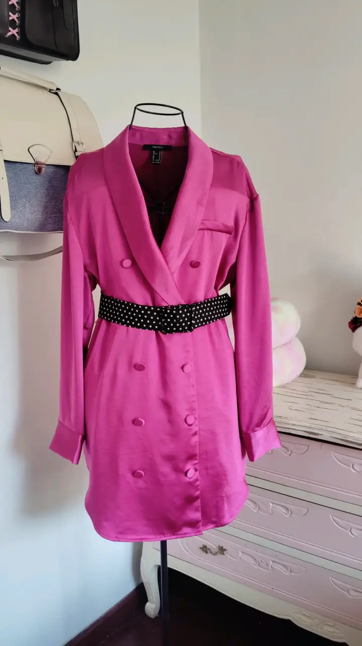 Vestido blazer fucsia elegante - 3