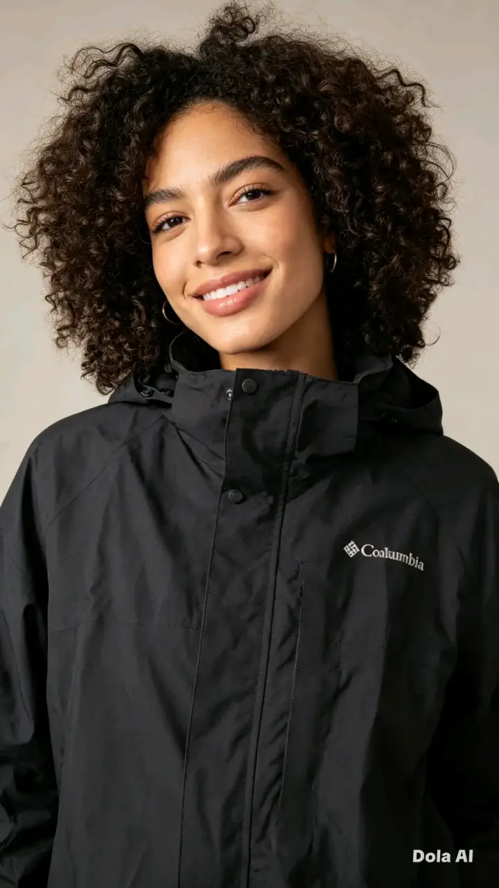 Chaqueta Negra Columbia Impermeable para Mujer - 2