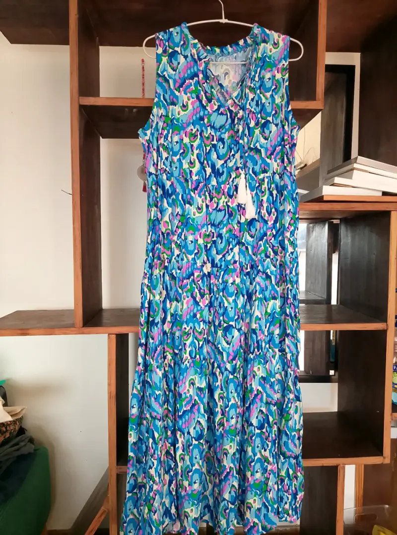 Vestido largo estampado floral multicolor - 4