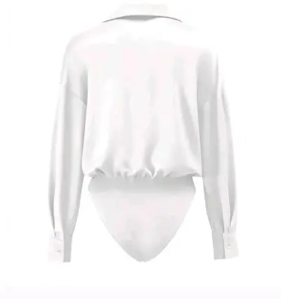 Body blusa blanca de manga larga - miniatura 1