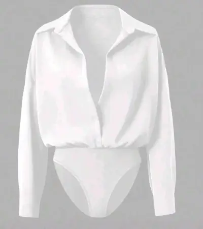 Body blusa blanca de manga larga - miniatura 2