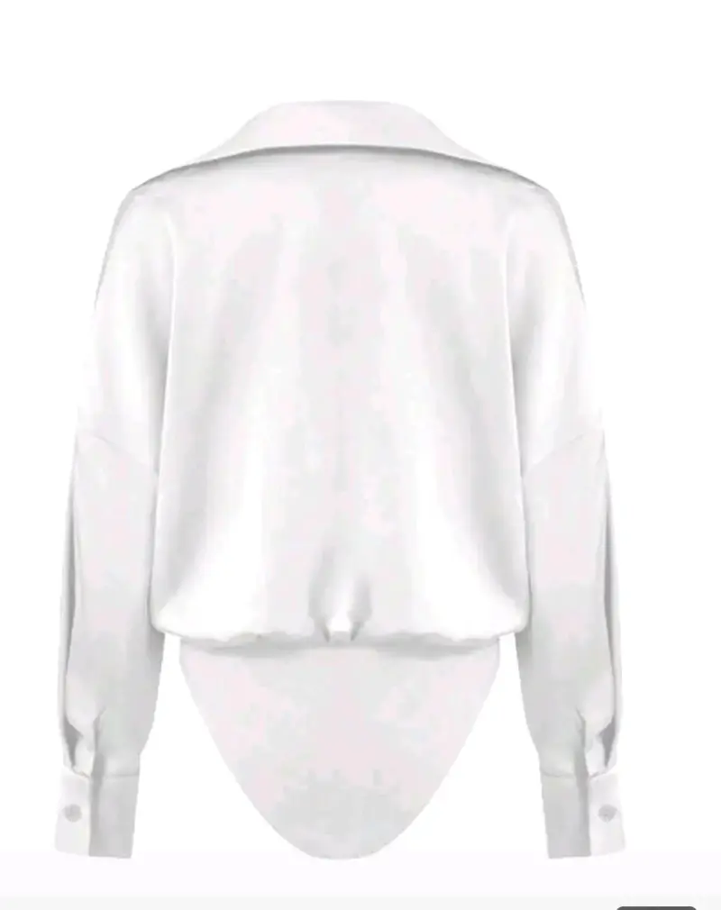 Body blusa blanca de manga larga - 3