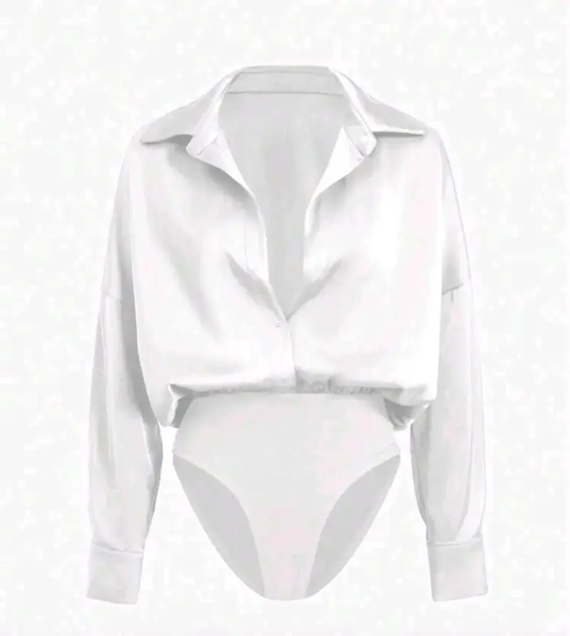 Body blusa blanca de manga larga - 5