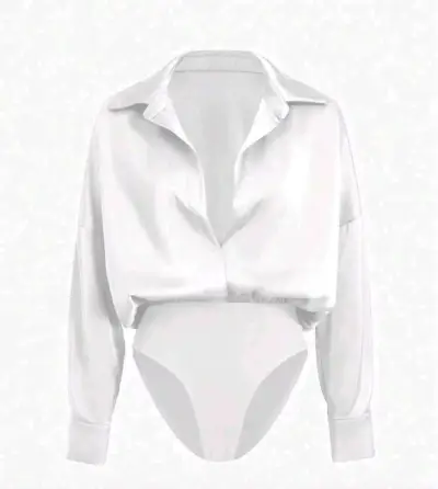 Body blusa blanca de manga larga - miniatura 5