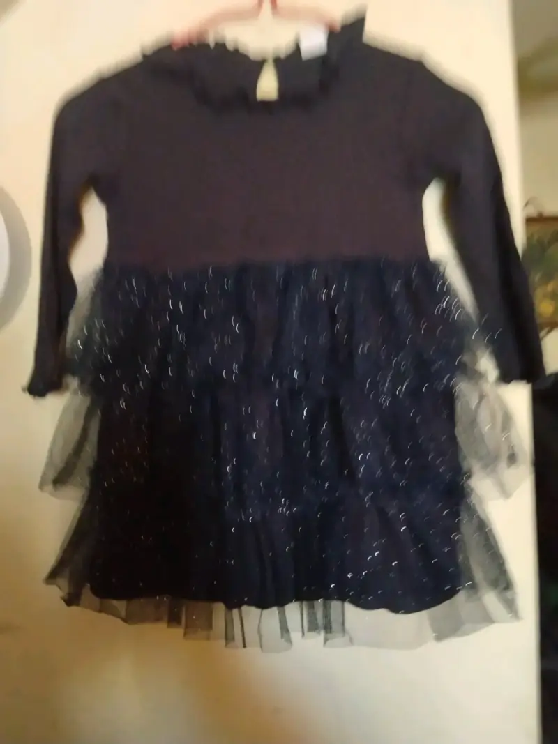 Vestido de niña H&M azul con tul brillante - 2