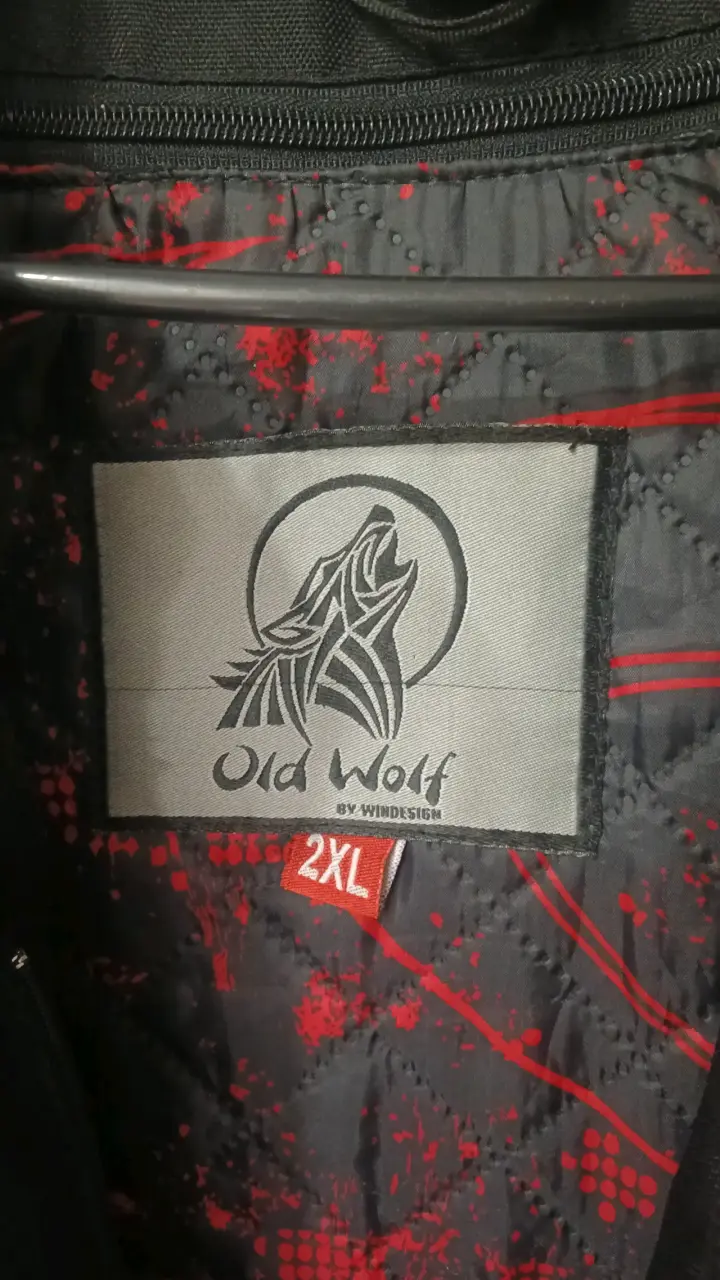 Chaqueta de moto Old Wolf negra y blanca - 4