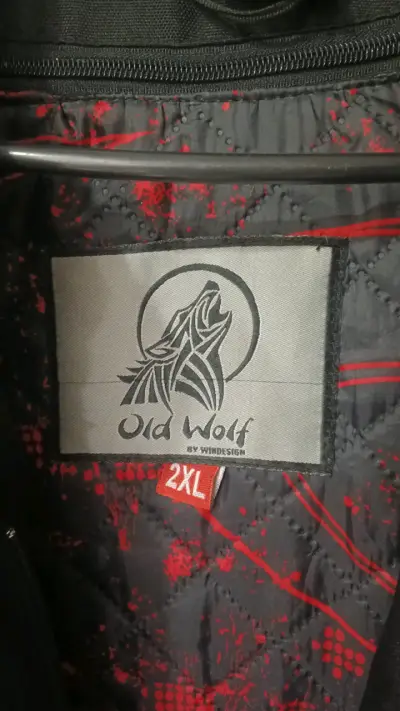 Chaqueta de moto Old Wolf negra y blanca - miniatura 4