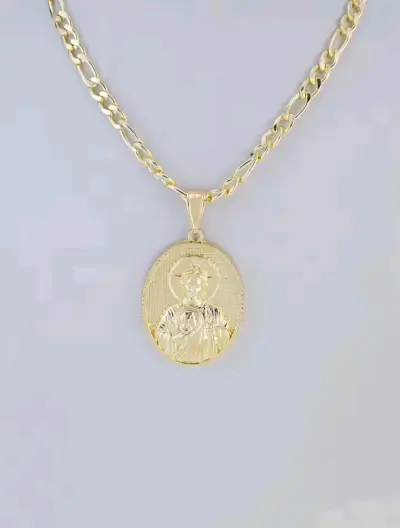Collar de cadena con medalla de oro 18k laminado - miniatura 1