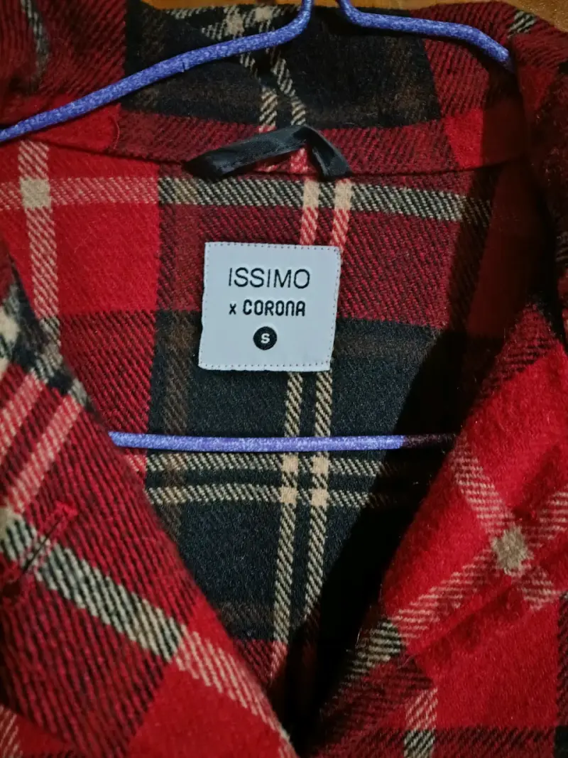 Chaqueta de franela a cuadros roja Issimo x Corona - 4