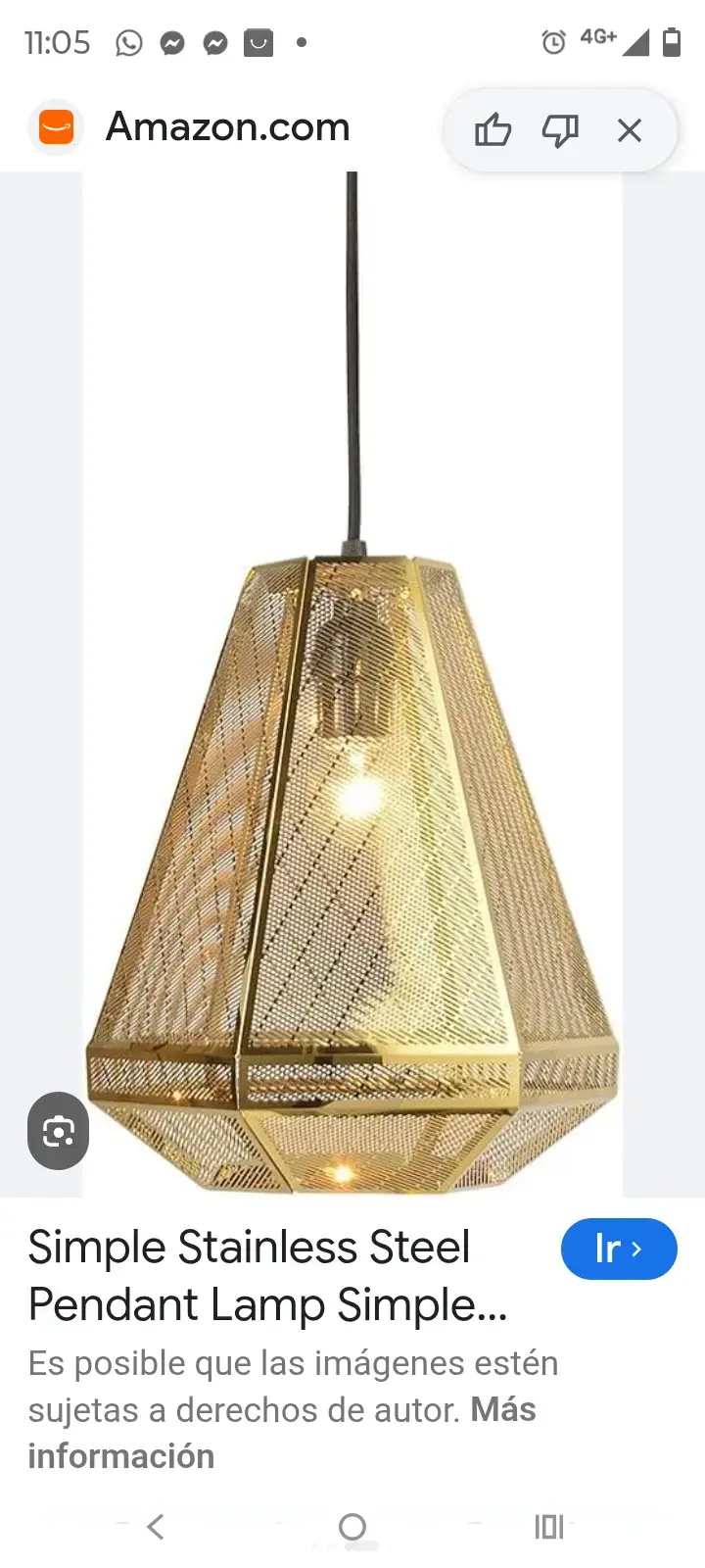 Lámpara colgante contemporánea Abitare dorada - 4