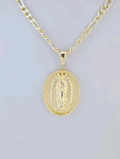 cadena oro 18k laminado con medalla de la Virgen - miniatura 1